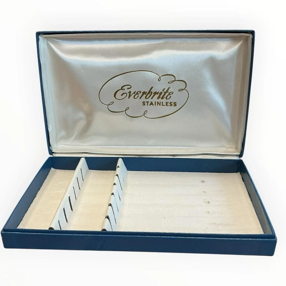 Vintage Everbrite‎ Stainless Knife Storage Box Empty Silverware Flatware